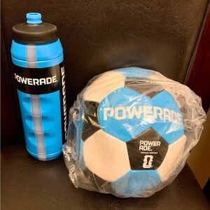 Kids Blue Water Bottle and Soccer Ball Set